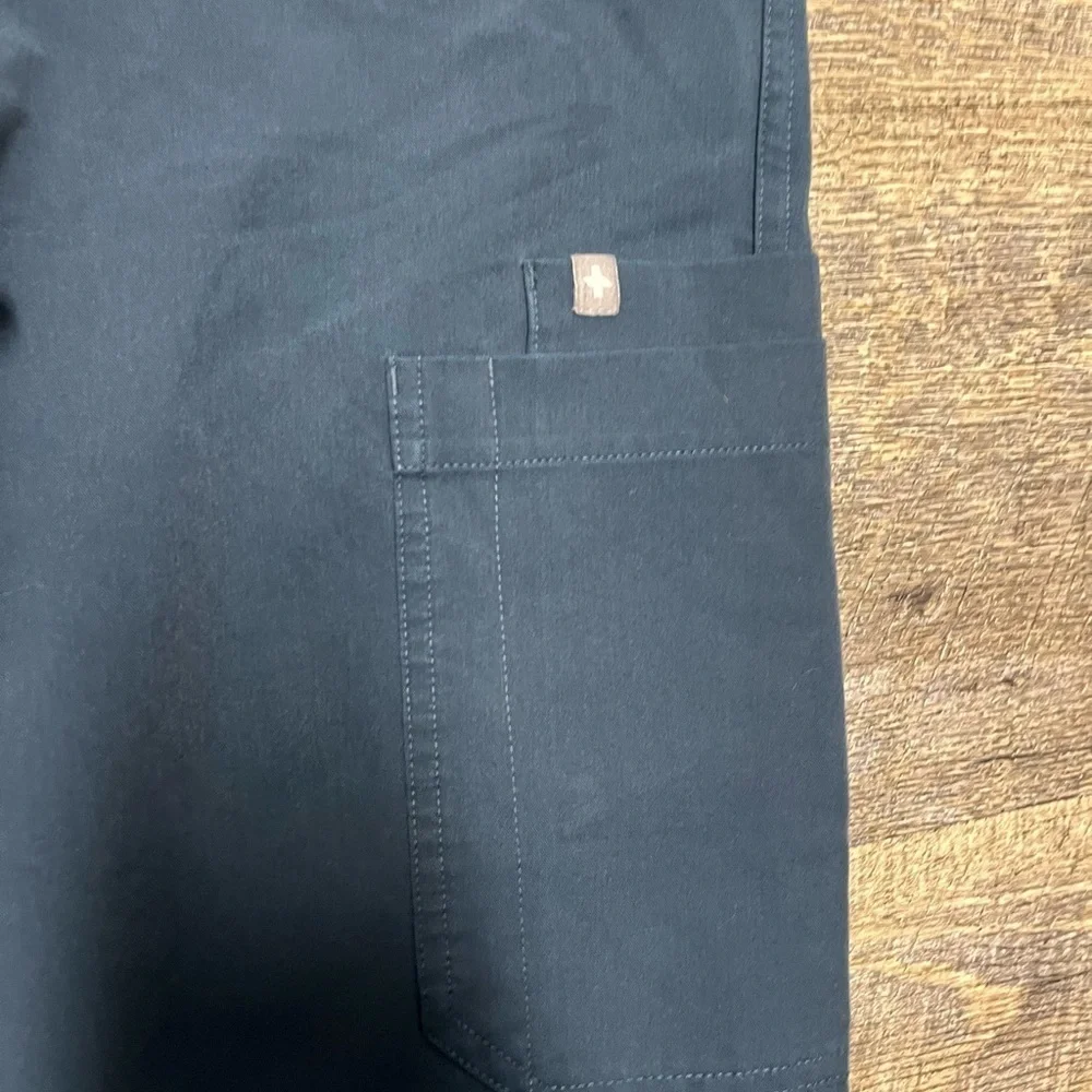 Figs Blue Cargo Pants with Elastic Waistband